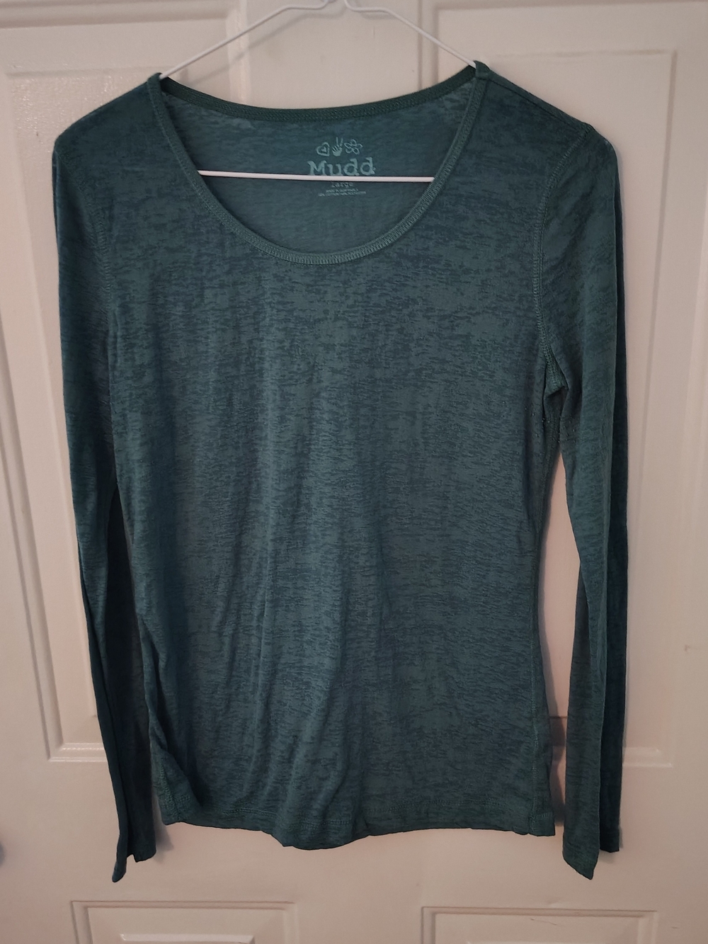 Mudd Teal Green Long Sleeve Scoop Neck Top